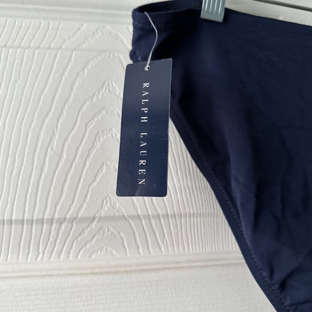 Ralph Lauren (NEW) navy blue and aqua bikini bottom, size L - Picture 4 of 4